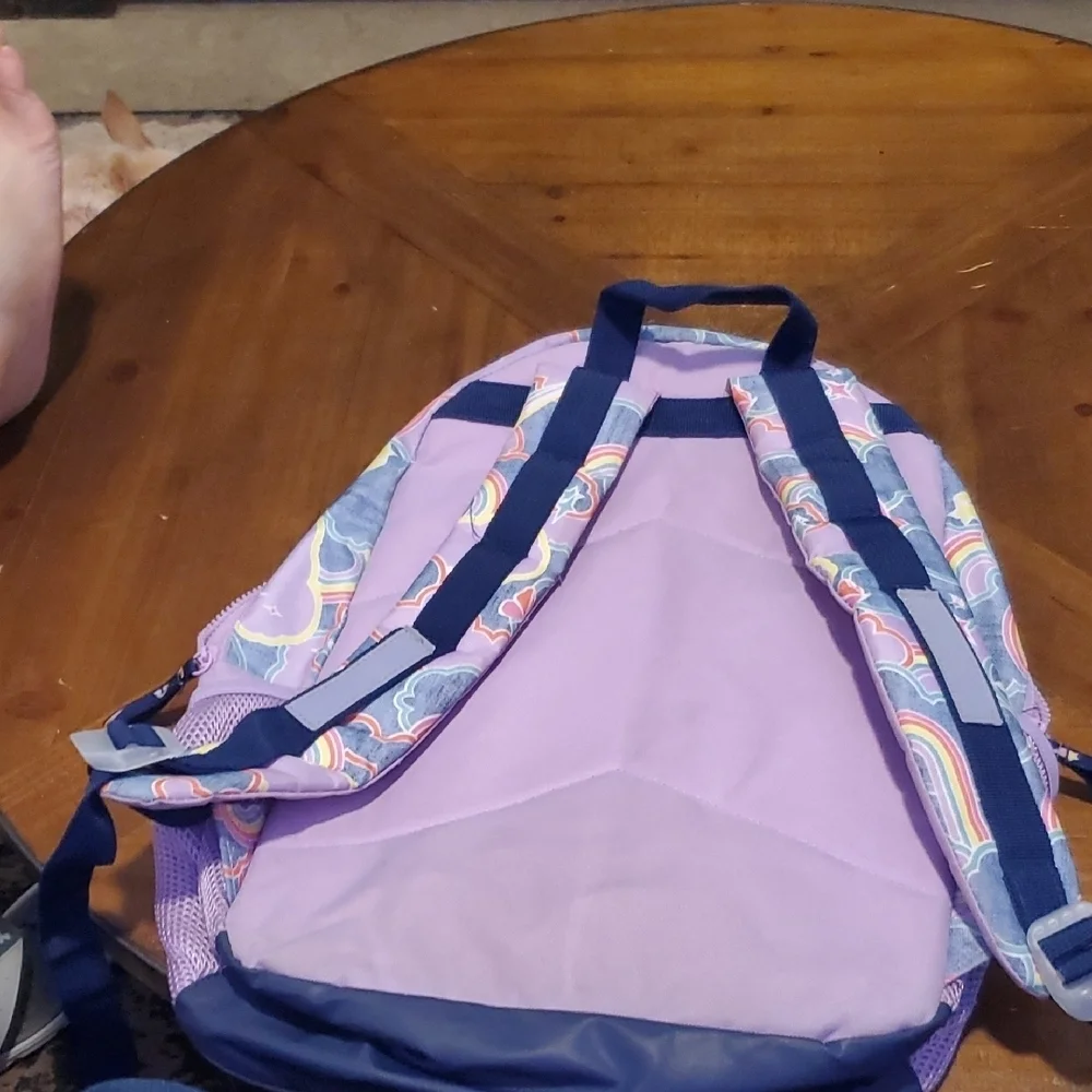 Wonder Nation Purple and Blue Kids Backpack with Rainbow and Cloud Design